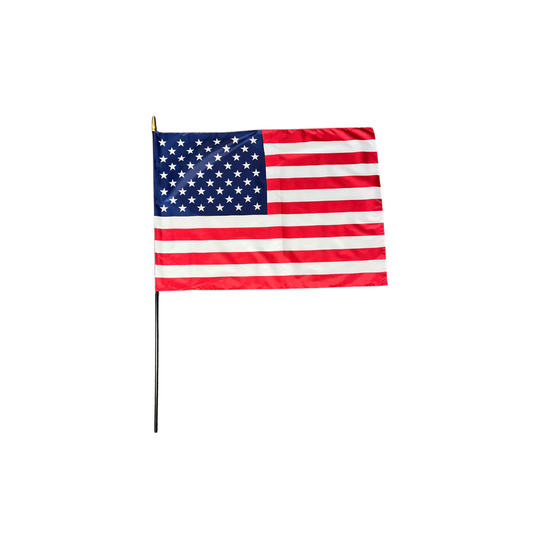 2x3 US Poly-Silk Stick Flag with Sewn Hem & Gold Spear
