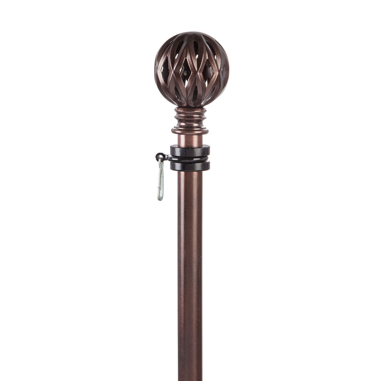 Bronze Diamond Cut Ball Metal Finial for Telescoping House Pole