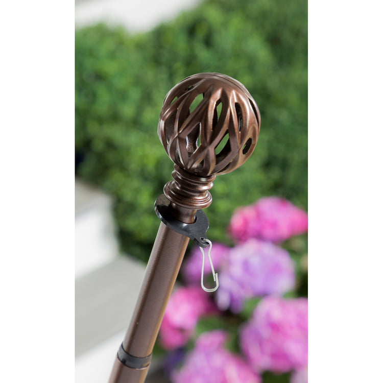Bronze Diamond Cut Ball Metal Finial for Telescoping House Pole