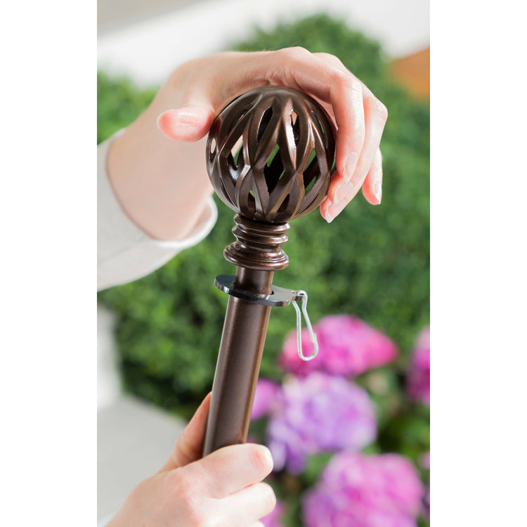 Bronze Diamond Cut Ball Metal Finial for Telescoping House Pole