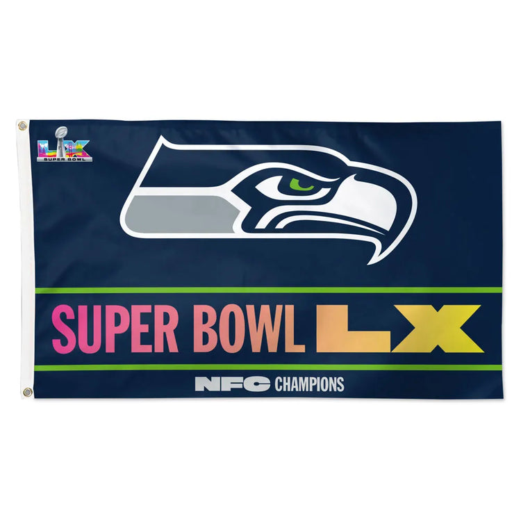 3x5 Seattle Seahawks NFC Championship Super Bowl LX Outdoor Flag *Pre-order*