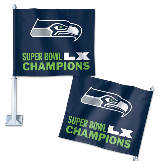 11.75"x14" Seattle Seahawks Super Bowl LX Champions Car Flag