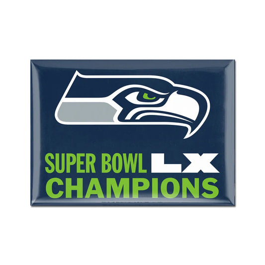 Seattle Seahawks Super Bowl LX Champions Metal Magnet - 2.5"x3.5"