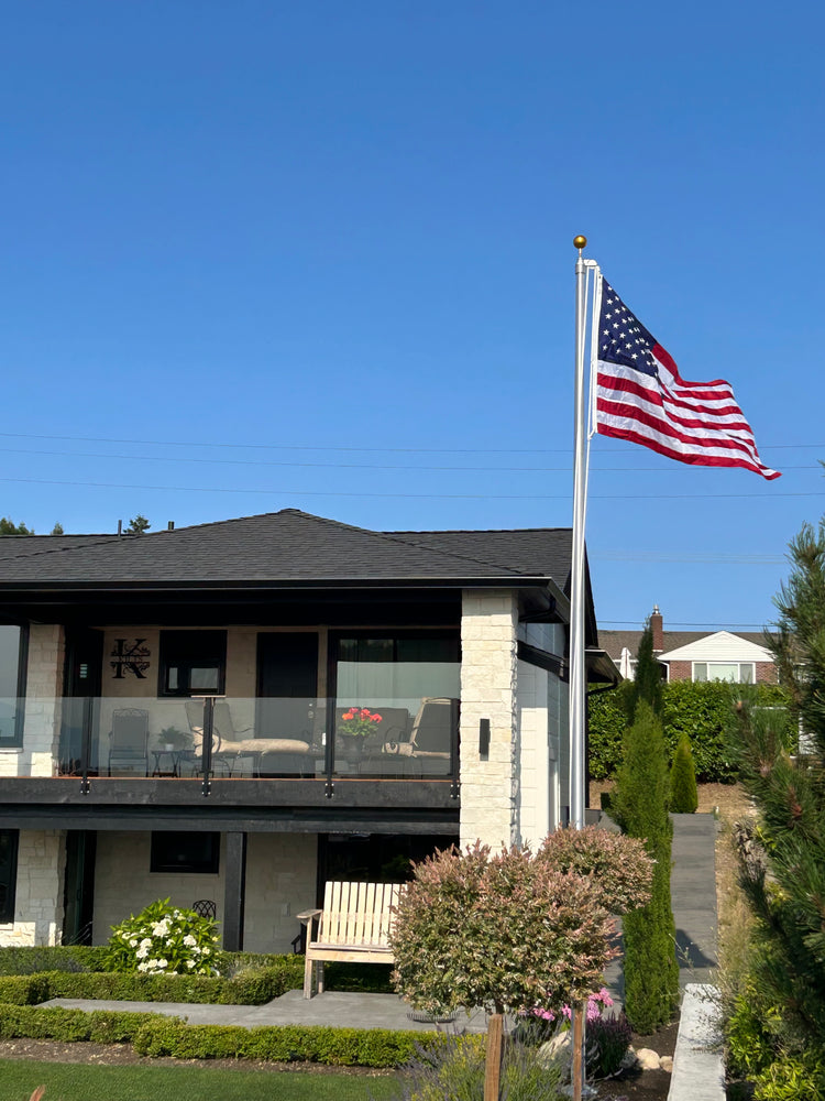 20' 1-Piece External Halyard Aluminum Flagpole - 22'x2"x3"x.125"