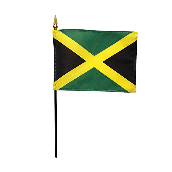 4"x6" Jamaica Poly-Silk Handheld Stick Flag