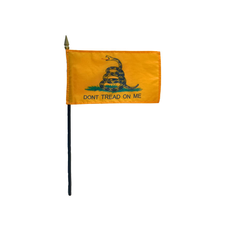 4"x6" Gadsden Poly-Silk Handheld Stick Flag