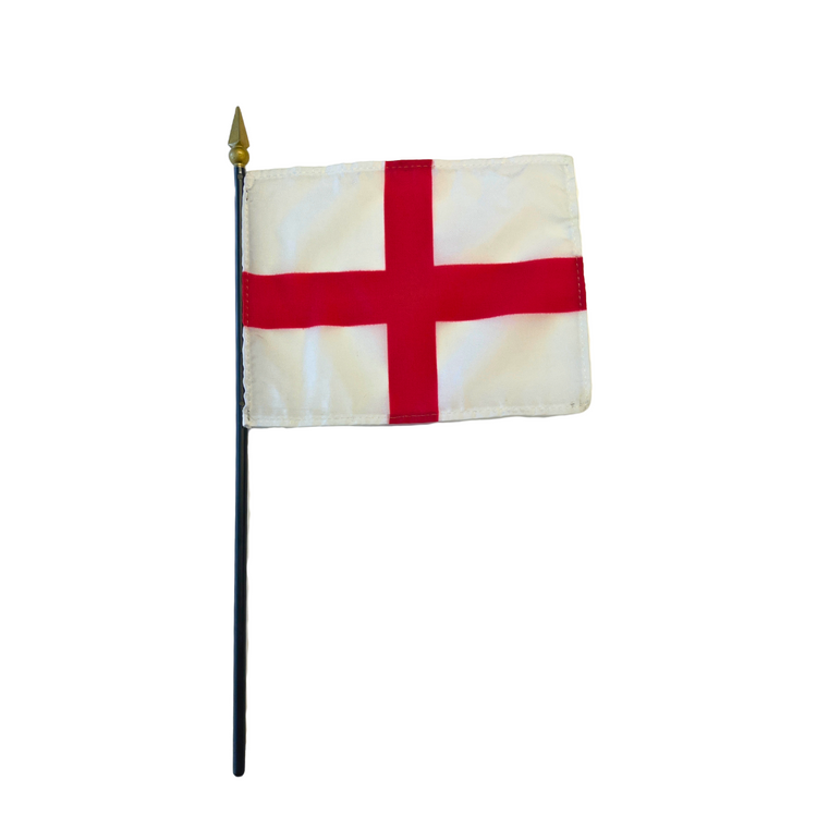 4"x6" England St George's Cross Poly-Silk Handheld Stick Flag