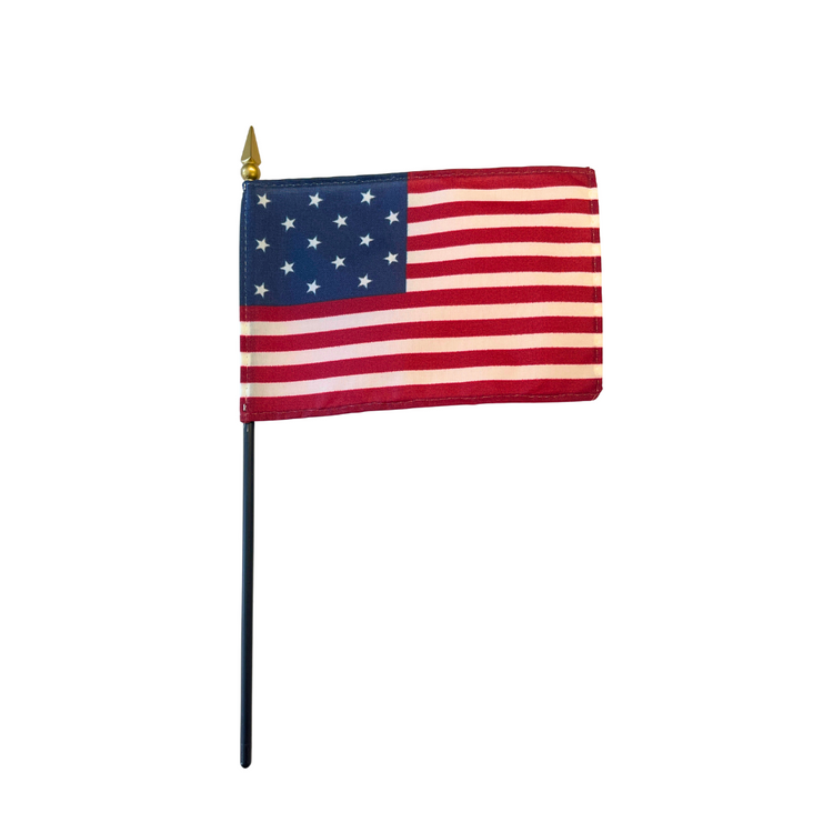 4"x6" Star Spangled Banner Poly-Silk Handheld Stick Flag
