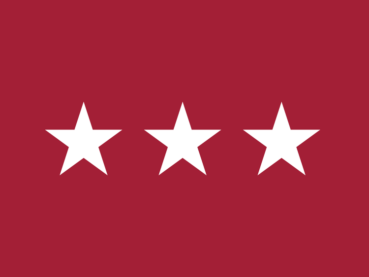 3x4 US Army 3 Star Lieutenant General Nylon Flag with Sleeve & Gold Fringe