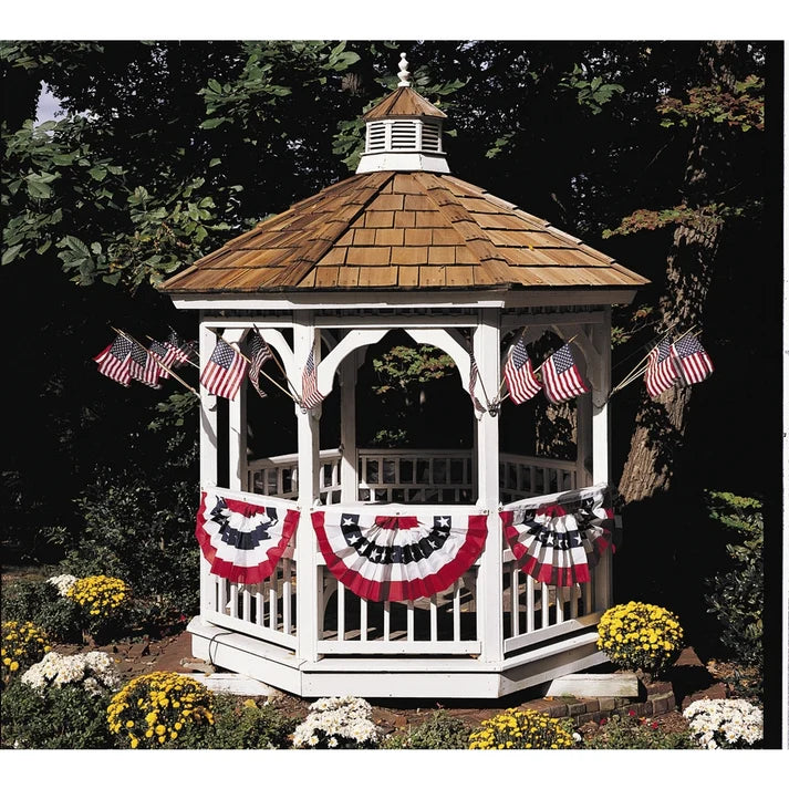 1.5'x3' Polycotton Pleated Fan with Stars & Stripes