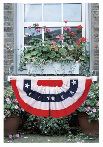 1.5'x3' Polycotton Pleated Fan with Stars & Stripes