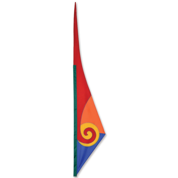 Spiral Bike Flag to include 6' 3-piece 6mm fiberglass bike pole; Polyester 9.5"x33" - Fireside