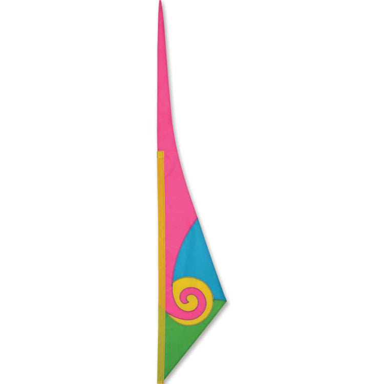 Spiral Bike Flag to include 6' 3-piece 6mm fiberglass bike pole; Polyester 9.5"x33" - Jewels