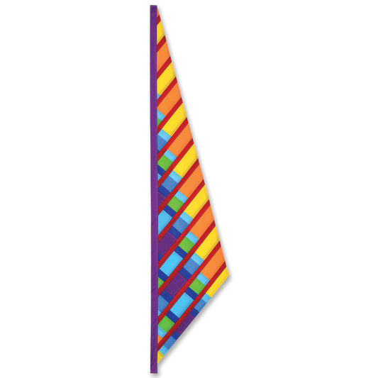 Garden Sail Bike Flag to include 6' 3-piece 6mm fiberglass bike pole; Polyester 11"x50.25" - Rainbow