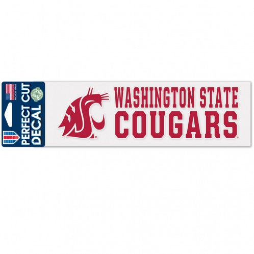 3"x10" Washington State University Cougars Perfect Cut Bumper Sticker