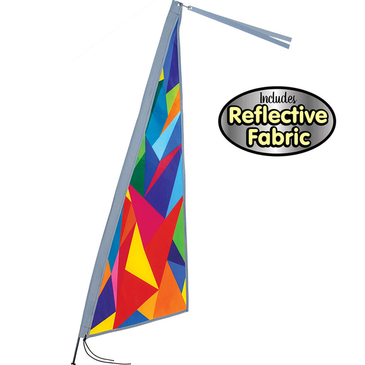 Apex Bike Flag to include 6' 3-piece 6mm fiberglass bike pole; Polyester 39"x12" - Rainbow Fractal