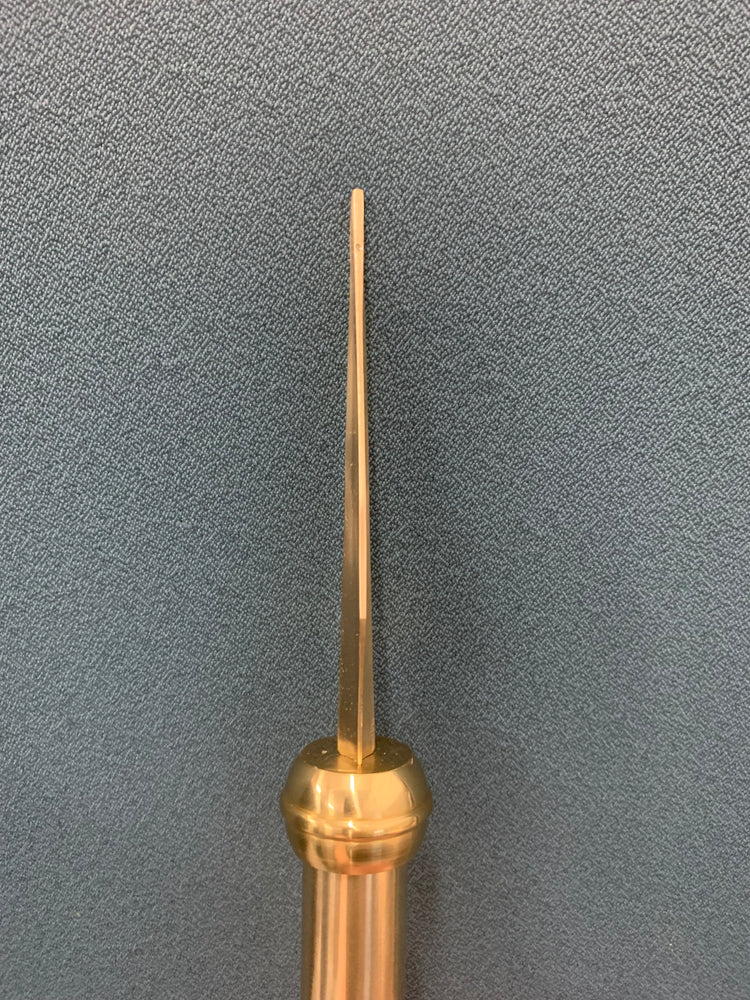 7" Brass Plated Staff Spear Ornament