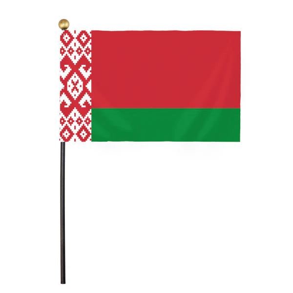4"x6" Belarus Poly-Silk Handheld Stick Flag