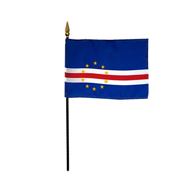 4"x6" Cape Verde Poly-Silk Handheld Stick Flag