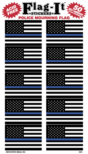 Thin Blue Line American Flag Sticker Set
