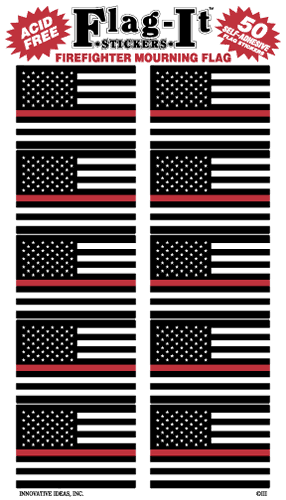 Thin Red Line American Flag Sticker Set