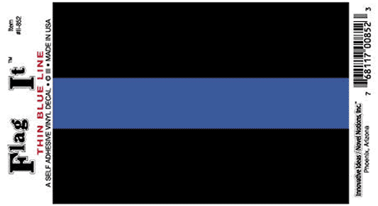 3.5"x5" Thin Blue Line Police Support Vinyl Flag Decal