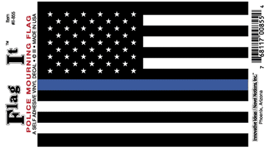 3.5"x5" Thin Blue Line American Police Support Vinyl Flag Decal