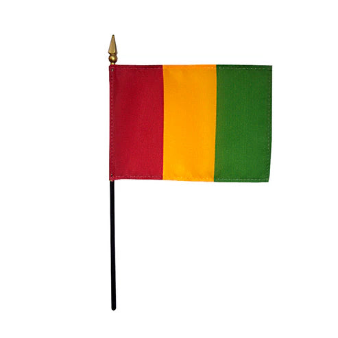 4"x6" Guinea Poly-Silk Stick Flag