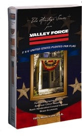 3x6 Heritage Series Antiqued Cotton Pleated Fan with Stars & Stripes