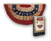 3x6 Heritage Series Antiqued Cotton Pleated Fan with Stars & Stripes