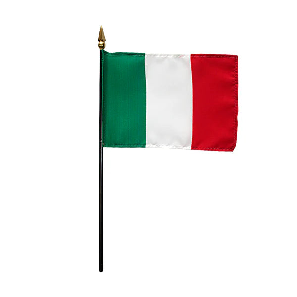 4"x6" Italy Poly-Silk Handheld Stick Flag