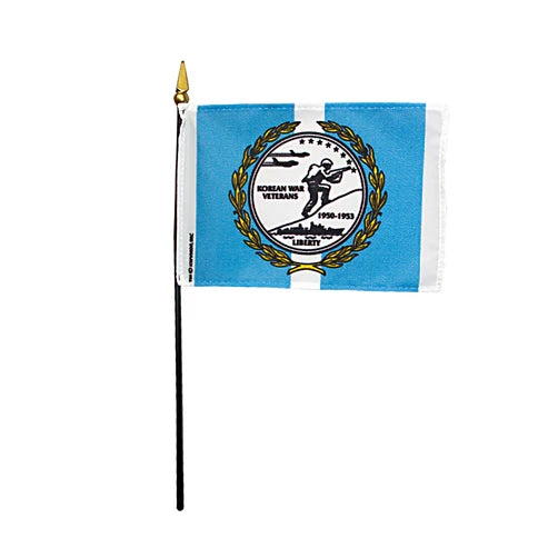 4"x6" Korean War Veterans Poly-Silk Handheld Stick Flag