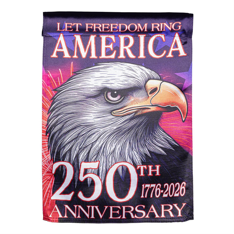 12.5"x18" America 250 Let Freedom Ring Eagle Garden Flag