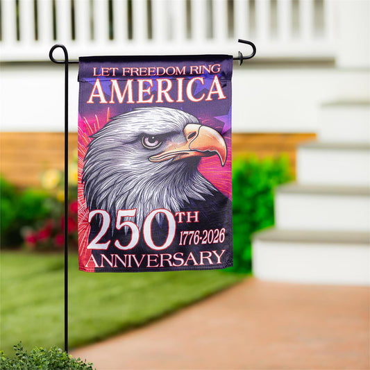 12.5"x18" America 250 Let Freedom Ring Eagle Garden Flag