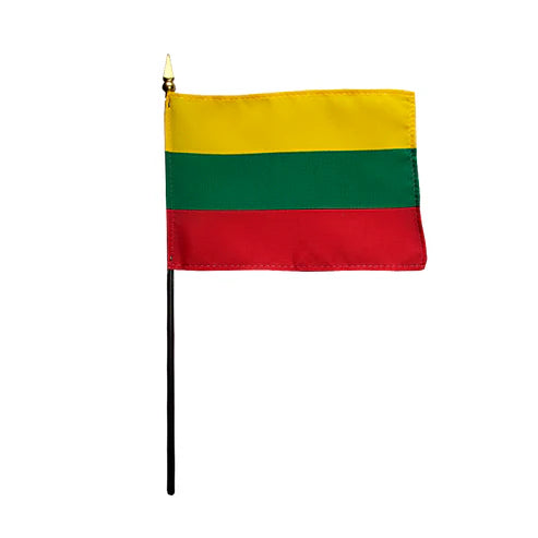4"x6" Lithuania Poly-Silk Stick Flag