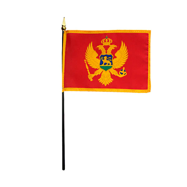 4"x6" Montenegro Poly-Silk Handheld Stick Flag