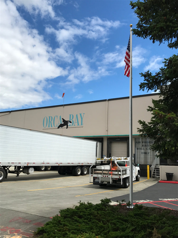 20' 1-Piece External Halyard Aluminum Flagpole - 22'x2"x3"x.125"