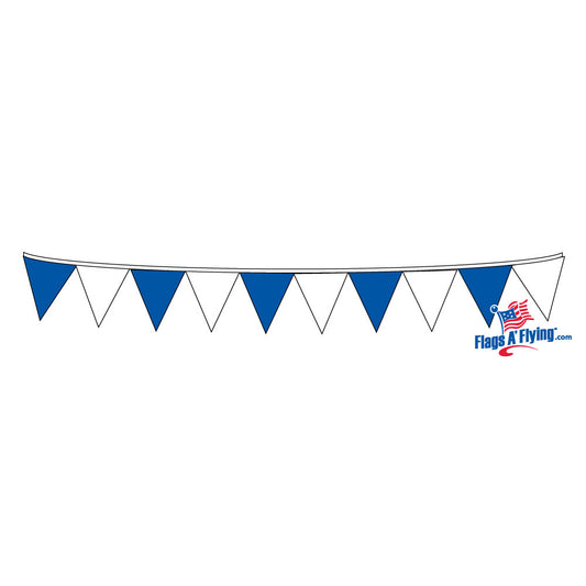 9"x12" Blue & White Pennant String - 120'