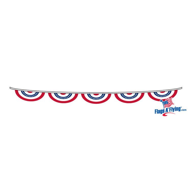 9"x12" Stars & Stripes Patriotic Bunting Pennant String - 60'