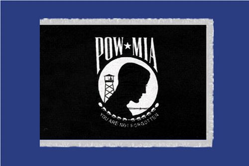 3x5 POW/MIA Indoor & Parade Nylon Flag with Sleeve & White Fringe - Double Sided