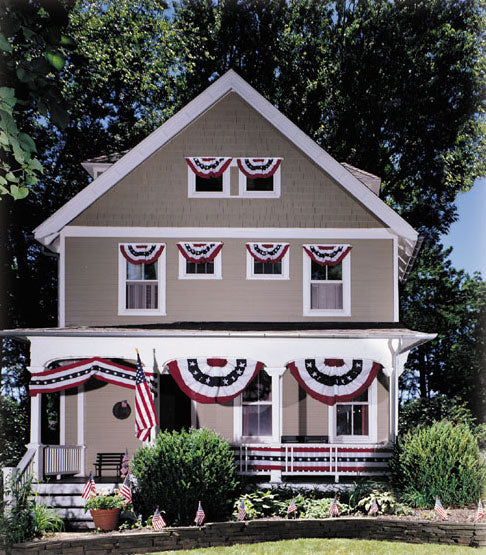 1.5'x3' Polycotton Pleated Fan with Stars & Stripes