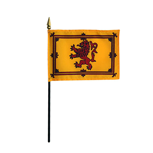4"x6" Scotland Rampant Lion Poly-Silk Handheld Stick Flag