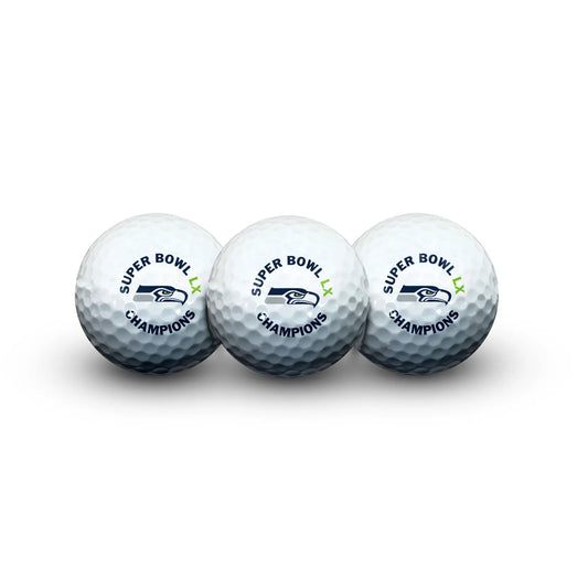 Seattle Seahawks Super Bowl LX Champions Golf Ball - pack of 3