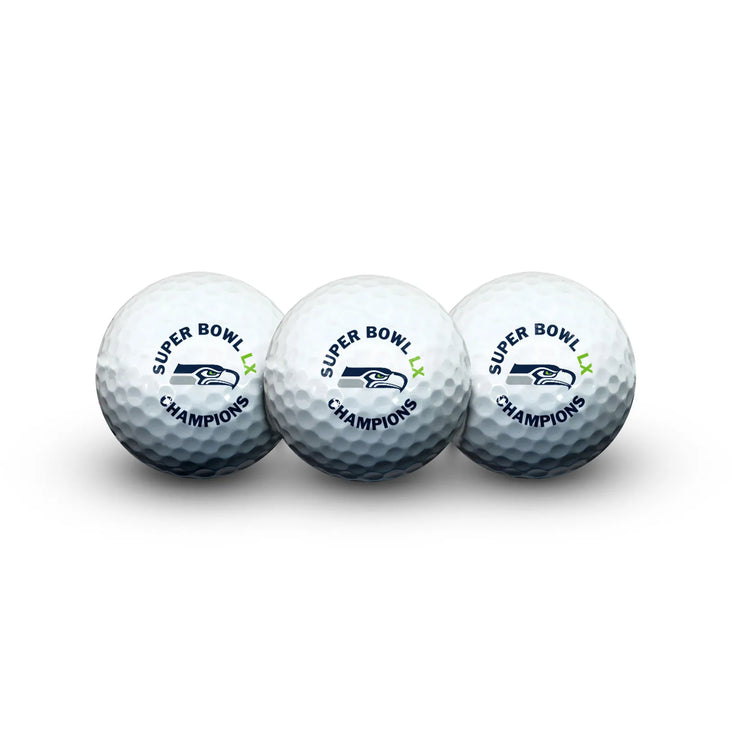 Seattle Seahawks Super Bowl LX Champions Golf Ball - pack of 3