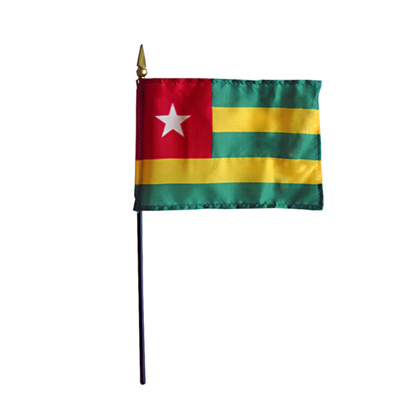 4"x6" Togo Poly-Silk Handheld Stick Flag