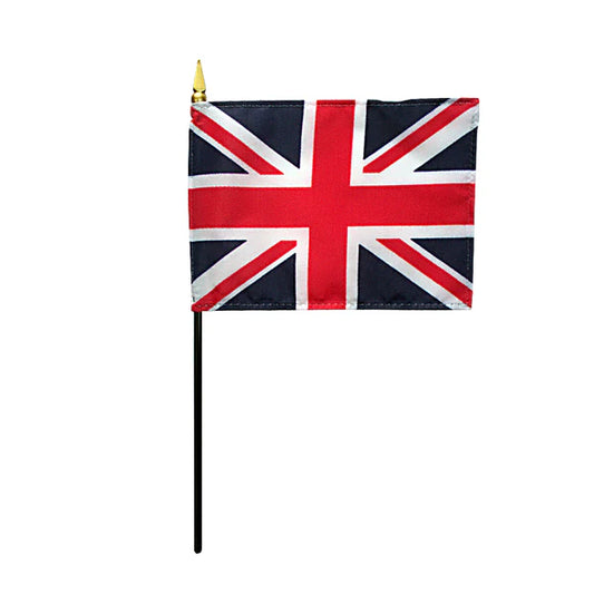 4"x6" United Kingdom Poly-Silk Handheld Stick Flag