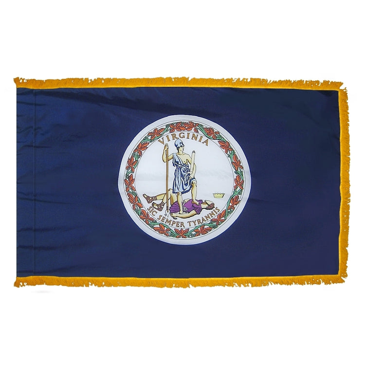 3x5 Virginia State Indoor Flag with Polehem Sleeve & Fringe