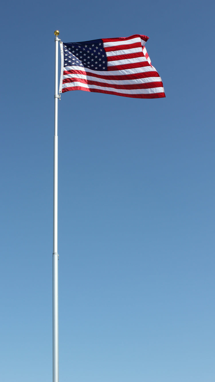 20' Silver Telescoping Flagpole