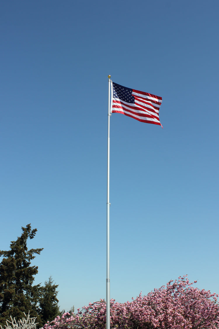 15' Silver Telescoping Flagpole