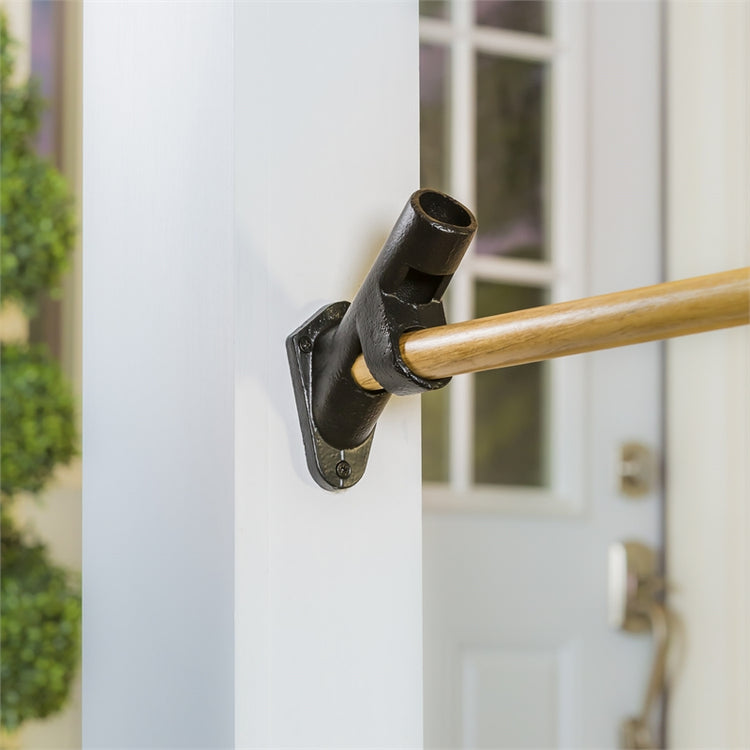 1" Black dual angle wall mount pole bracket